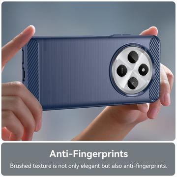 Xiaomi Redmi 14C Børstet TPU Cover - Karbonfiber - Blå