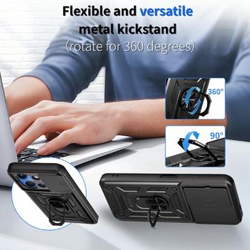 Xiaomi Redmi 15 4G/5G Roterende Ring Hybrid Cover med Kameraskjold - Blå