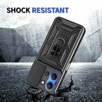 Xiaomi Redmi 15 4G/5G Roterende Ring Hybrid Cover med Kameraskjold - Blå