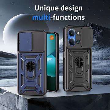 Xiaomi Redmi 15 4G/5G Roterende Ring Hybrid Cover med Kameraskjold - Rødguld