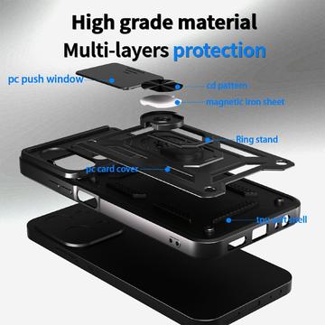 Xiaomi Redmi 15 4G/5G Roterende Ring Hybrid Cover med Kameraskjold - Rødguld