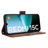 Xiaomi Redmi 15C Kortholder Pung Etui - Brun