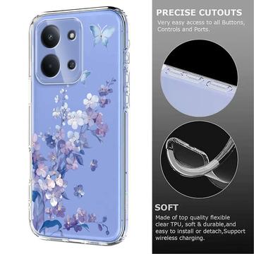 Xiaomi Redmi 15C TPU-cover med blomstermønster - Lilla