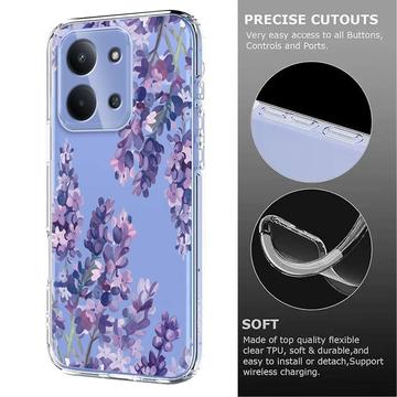 Xiaomi Redmi 15C TPU-cover med blomstermønster - Blåregn