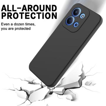 Xiaomi Redmi 15C Flydende silikone cover med håndrem - sort