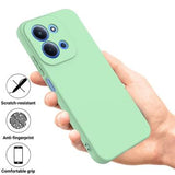 Xiaomi Redmi 15C Flydende silikone cover med håndrem - grøn
