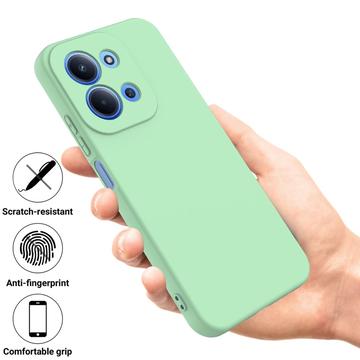 Xiaomi Redmi 15C Flydende silikone cover med håndrem - grøn