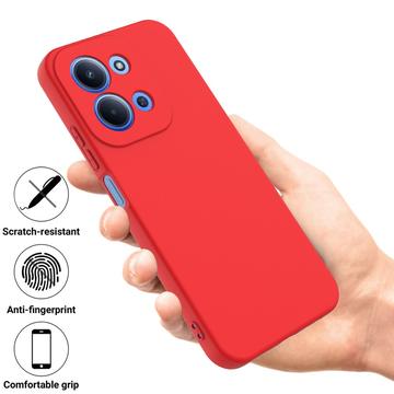 Xiaomi Redmi 15C Flydende silikone cover med håndrem - rød