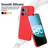 Xiaomi Redmi 15C Flydende silikone cover med håndrem - rød