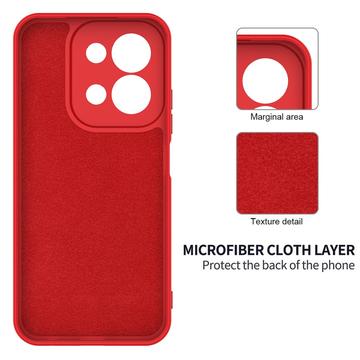 Xiaomi Redmi 15C Flydende silikone cover med håndrem - rød