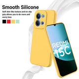 Xiaomi Redmi 15C Flydende silikone cover med håndrem - gul