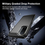 Xiaomi Redmi 15a/R70/R70m Børstet TPU Cover - Karbonfiber - Sort