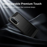 Xiaomi Redmi 15a/R70/R70m Børstet TPU Cover - Karbonfiber - Sort