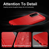 Xiaomi Redmi 15a/R70/R70m Børstet TPU Cover - Karbonfiber - rød