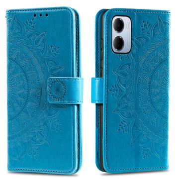 Xiaomi Redmi 15a Mandala Etui med Pung med håndledsrem - Blå