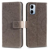 Xiaomi Redmi 15a Mandala Etui med Pung med håndledsrem - Grå