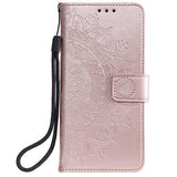 Xiaomi Redmi 15a Mandala Etui med Pung med håndledsrem - lyserød