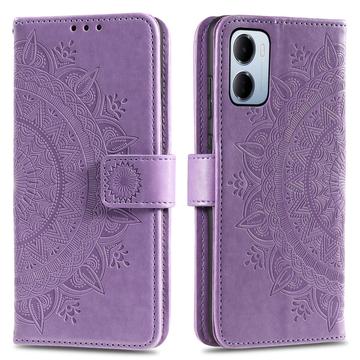 Xiaomi Redmi 15a Mandala Etui med Pung med håndledsrem - Lilla