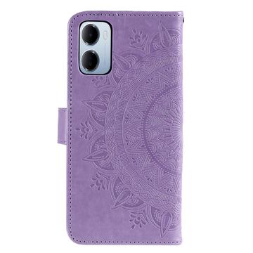 Xiaomi Redmi 15a Mandala Etui med Pung med håndledsrem - Lilla