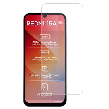 Xiaomi Redmi 15a Skærmbeskyttelse Hærdet Glas - 9H - Case Friendly - Gennemsigtig