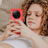 Xiaomi Redmi A3 Børstet TPU Cover - Karbonfiber - Rød