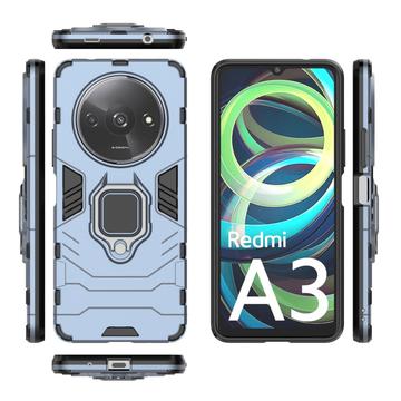 Xiaomi Redmi A3 Hybrid Cover med Ring Holder - Blå