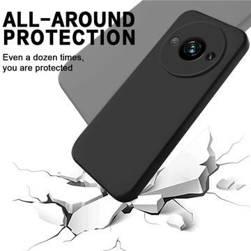 Xiaomi Redmi A3/Poco C61 Liquid Silikone Cover med Strop - Sort