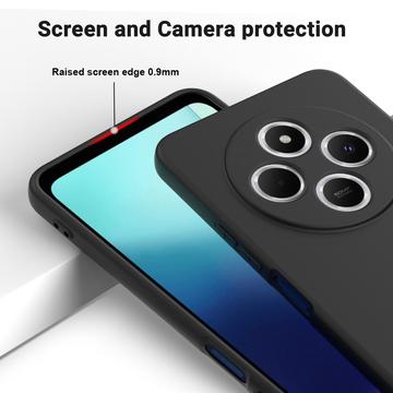 Xiaomi Redmi A3 Pro Flydende silikone cover med håndrem - sort