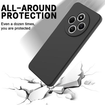 Xiaomi Redmi A3 Pro Flydende silikone cover med håndrem - sort