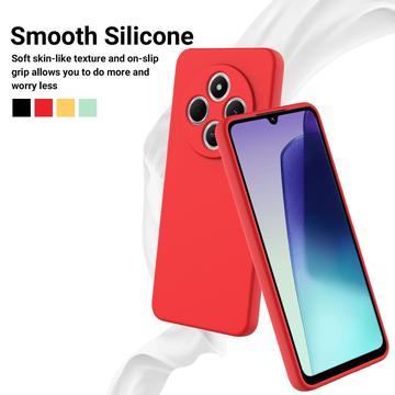 Xiaomi Redmi A3 Pro Flydende silikone cover med håndrem - rød