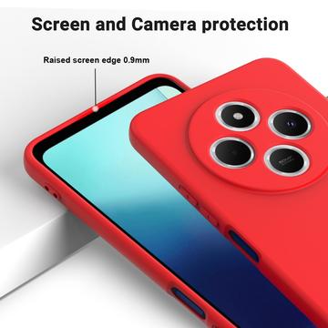 Xiaomi Redmi A3 Pro Flydende silikone cover med håndrem - rød