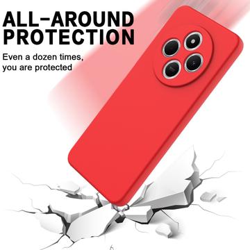 Xiaomi Redmi A3 Pro Flydende silikone cover med håndrem - rød