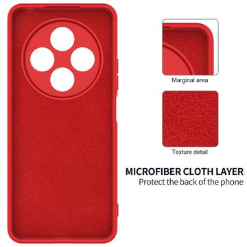 Xiaomi Redmi A3 Pro Flydende silikone cover med håndrem - rød