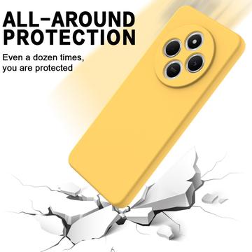 Xiaomi Redmi A3 Pro Flydende silikone cover med håndrem - gul