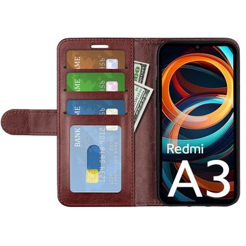 Xiaomi Redmi A3 Pung Cover med Magnetisk Lukning - Brun