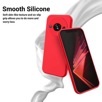 Xiaomi Redmi A3x Liquid Silikone Cover med Strop - Rød