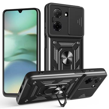 Xiaomi Redmi A5 4G/Poco C71 Roterende Ring Hybrid Cover med Kameraskjold - Sort