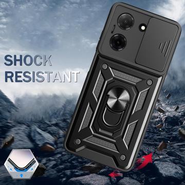 Xiaomi Redmi A5 4G/Poco C71 Roterende Ring Hybrid Cover med Kameraskjold - Rødguld