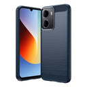 Xiaomi Redmi A7 Pro Børstet TPU Cover - Karbonfiber - blå