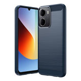 Xiaomi Redmi A7 Pro Børstet TPU Cover - Karbonfiber - blå