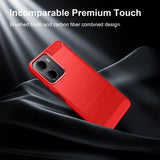 Xiaomi Redmi A7 Pro Børstet TPU Cover - Karbonfiber - rød