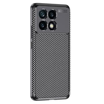Xiaomi Redmi K70/K70 Pro/Poco F6 Pro Beetle Karbonfiber TPU Cover - Sort