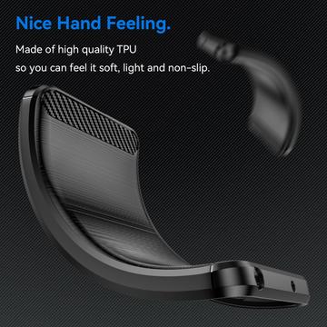 Xiaomi Redmi K70/K70 Pro/Poco F6 Pro Børstet TPU Cover - Karbonfiber - Sort
