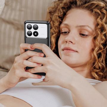 Xiaomi Redmi K70/K70 Pro/Poco F6 Pro Børstet TPU Cover - Karbonfiber - Sort