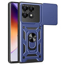 Xiaomi Redmi K70/K70 Pro/Poco F6 Pro Roterende Ring Hybrid Cover med Kameraskjold - Blå