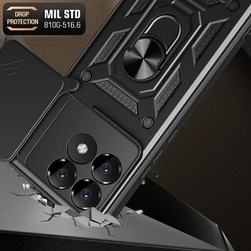 Xiaomi Redmi K70/K70 Pro/Poco F6 Pro Roterende Ring Hybrid Cover med Kameraskjold - Blå