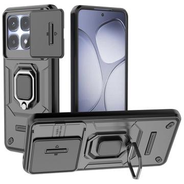 Xiaomi Redmi K70 Ultra Roterende Ring Hybrid Cover med Kameraskjold - Sort