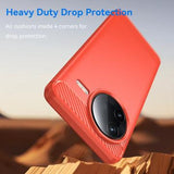 Xiaomi Redmi K80/Poco F7 Pro Børstet TPU Cover - Karbonfiber - Rød