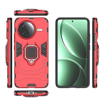 Xiaomi Redmi K80/Poco F7 Pro Hybrid Cover med Ring Holder - Rød