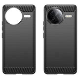Xiaomi Redmi K80 Pro/Poco F7 Ultra Børstet TPU Cover - Karbonfiber - Sort
